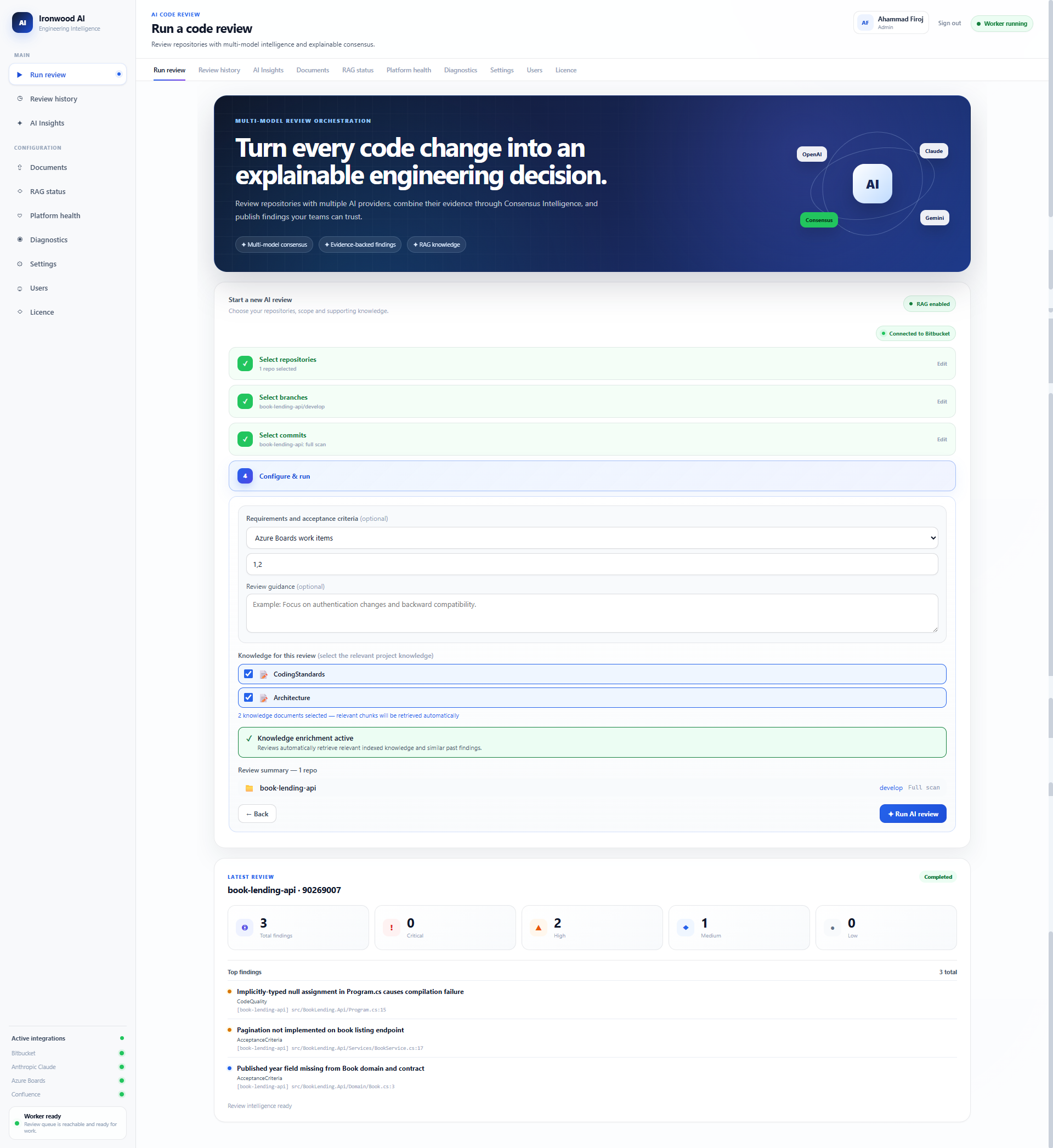 Run Review supporting engineering knowledge selection